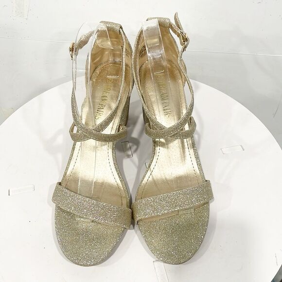 Dream Pairs Madison Womens Sz 9 Gold Glitter‎ Strappy 3" Block Heels - Picture 5 of 10